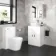 Avon Gloss White Vanity with Marble Top & Curved Counter Top Basin 600mm