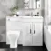 Avon Gloss White Combination Vanity Basin and Atlanta Toilet 1100mm - Right Handed