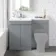 Trent Stone Grey Basin Vanity and Back To Wall Unit 1100mm - Left Handed