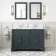 Lucia Inky Blue Double Vanity with Marble Top & Undermount Basins 1200mm