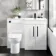 Avon Gloss White Combination Vanity Basin and Aruba Toilet 1100mm - Black Accents - Right Handed