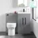 Avon Stone Grey Combination Vanity Basin and Miami Toilet 1000mm - Black Accents