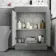 Avon Stone Grey Basin Vanity and Back To Wall Unit 1100mm - Black Accents - Right Handed