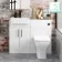 Harper Gloss White Combination Vanity Basin & Atlanta Toilet 1000mm - Black Accents