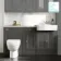 Monaco Graphite Grey Combination Vanity Basin with Marble Top and Seattle Toilet 1500mm
