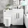 Avon Gloss White Combination Vanity Basin and Boston Toilet 1100mm - Black Accents