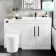 Avon Gloss White Combination Vanity Basin and Boston Toilet 1300mm - Black Accents