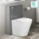 Avon & Trent Stone Grey Slimline Back To Wall Unit and Boston Toilet
