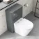 Corsica Curved Storm Grey Slimline Back To Wall Unit and Boston Toilet
