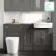 Monaco Graphite Grey Combination Vanity Traditional Basin and Boston Toilet 1500mm