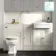Monaco Chalk White Combination Vanity Traditional Basin and Hudson Toilet with Wooden Seat 1500mm