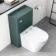 Corsica Curved Midnight Green Slimline Back To Wall Unit and Boston Toilet