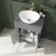 Bermuda Dove Grey Vanity with Oval Counter Top Basin 600mm - Brushed Brass Accents