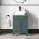 Bermuda Midnight Green Vanity with Marble Top & Curved Counter Top Basin 600mm