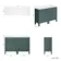 Bermuda Midnight Green Cabinet with Marble Top 1200mm - Excludes Counter Top Basins