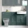 Monaco Midnight Green Traditional Basin Vanity and Back To Wall Unit 1500mm (Excludes Pan & Cistern)