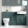 Monaco Midnight Green Combination Vanity Traditional Basin and Seattle Toilet 1500mm