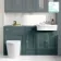 Monaco Midnight Green Combination Vanity Traditional Basin and Boston Toilet 1500mm