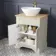 Lucia Chalk White Vanity with Oak Effect Top & Oval Counter Top Basin 640mm - Brushed Brass Accents