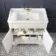 Lucia Chalk White Basin Vanity 830mm - Brushed Brass Accents