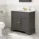 Lucia Graphite Grey Vanity with Marble Top & Undermount Basin 830mm - Brushed Brass Accents