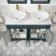 Lucia Inky Blue Double Vanity with Marble Top & Oval Counter Top Basin 1200mm - Brushed Brass Accents