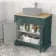 Lucia Midnight Green Cabinet with Oak Effect Top 840mm - Excludes Counter Top Basin