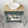 Lucia Midnight Green Vanity with Oak Effect Top & Oval Counter Top Basin 840mm - Brushed Brass Accents