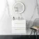 Elba Gloss White Wall Hung Basin Drawer Vanity 600mm - Brushed Brass Accents