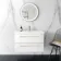 Elba Gloss White Wall Hung Basin Drawer Vanity 800mm - Brushed Brass Accents