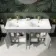 Bermuda Dove Grey Double Basin Vanity 1200mm - Brass Knurled Handles