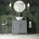 Bermuda Dove Grey Vanity with Oval Counter Top Basin 800mm - Brass Knurled Handles