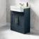Monaco Inky Blue Traditional Basin Vanity 600mm - Brass Knurled Handles