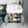 Monaco Midnight Green Basin Vanity and Back To Wall Unit 1200mm (Excludes Pan & Cistern) - Brass Knurled Handles