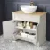 Lucia Chalk White Vanity with Oak Effect Top & Oval Counter Top Basin 840mm - Brass Knurled Handles