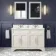 Lucia Chalk White Double Vanity with Marble Top & Undermount Basins 1200mm - Brass Knurled Handles
