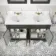 Lucia Graphite Grey Double Vanity with Marble Top & Undermount Basins 1200mm - Brass Knurled Handles