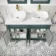 Lucia Midnight Green Double Vanity with Marble Top & Curved Counter Top Basin 1200mm - Brass Knurled Handles