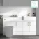 Harper Gloss White Combination Vanity Basin 1500mm (Excludes Toilet) - Brushed Brass Accents