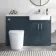 Harper Navy Blue Combination Vanity Basin and Boston Toilet 1200mm - Right Handed