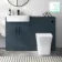 Harper Navy Blue Combination Vanity Basin and Houston Toilet 1200mm - Black Accents