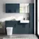 Harper Navy Blue Combination Vanity Basin and Houston Toilet 1500mm - Black Accents