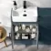 Harper Navy Blue Combination Vanity Basin & Tucson Toilet 1000mm - Black Accents