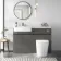 Foster Tungsten Grey Combination Vanity Basin and Boston Toilet 1200mm - Left Handed