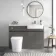 Foster Tungsten Grey Combination Vanity Basin and Tucson Toilet 1200mm - Right Handed