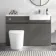 Foster Tungsten Grey Combination Vanity Basin and Boston Toilet 1200mm - Right Handed