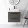 Elba Graphite Grey Wall Hung Drawer Vanity with Marble Top & Cody Basin 600mm - Black Accents