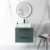Elba Midnight Green Wall Hung Drawer Vanity with Marble Top & Cody Basin 600mm - Black Accents