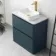 Corsica Inky Blue Vanity Drawer with Marble Top & Marin Basin 800mm
