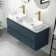 Corsica Inky Blue Wall Hung Drawer Vanity with Marble Top & Marin Basin 1200mm